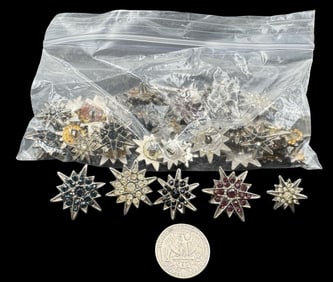 Jewelry Making Lot: Star Buttons /w Different Colored Rhinestones