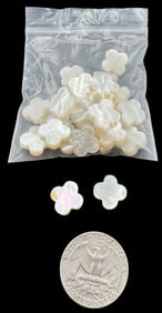 Jewelry Making Lot: Mother of Pearl Clover Leaves