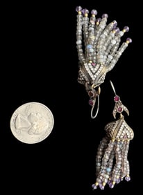 Costume Jewelry Multi-Color Cluster Earrings