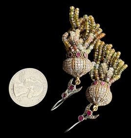 Costume Jewelry Multi-Color Cluster Earrings