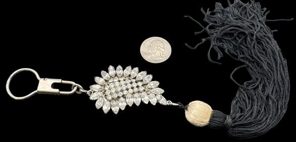 Costume Jewelry CORREANI Clear Rhinestone Cluster Key Chain