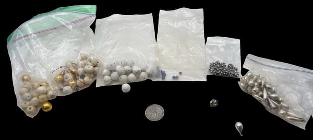 Jewelry Making Lot: Gold, Silver & Different Color Beads
