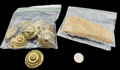 Jewelry Making Lot: Different Size Gold Beads