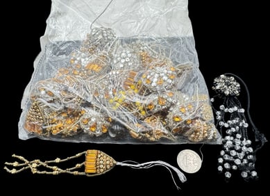 Jewelry Making Lot: Different Color & Size Beads & Cluster Pads