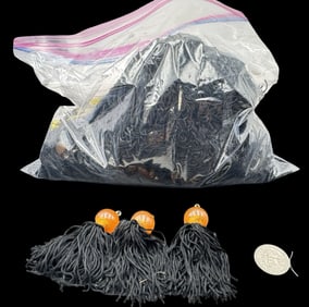 Jewelry Making Lot: Black & Orange Beads