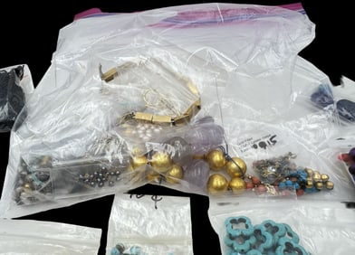 Jewelry Making Lot: Different Color & Size Beads & Buttons