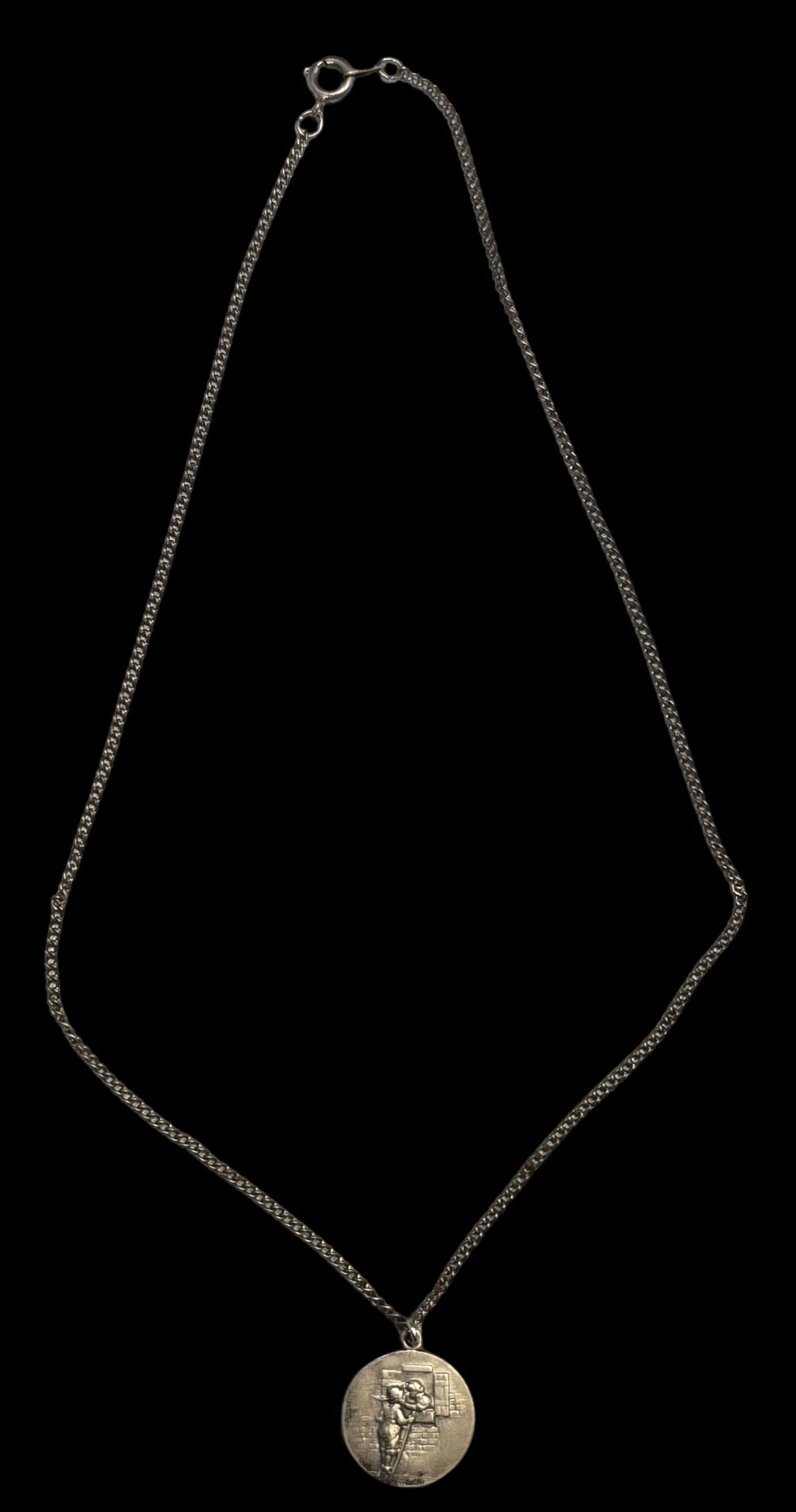 Sweet Sterling Silver Pendant Necklace - Boy Kissing Girl at Window (1 of 5)