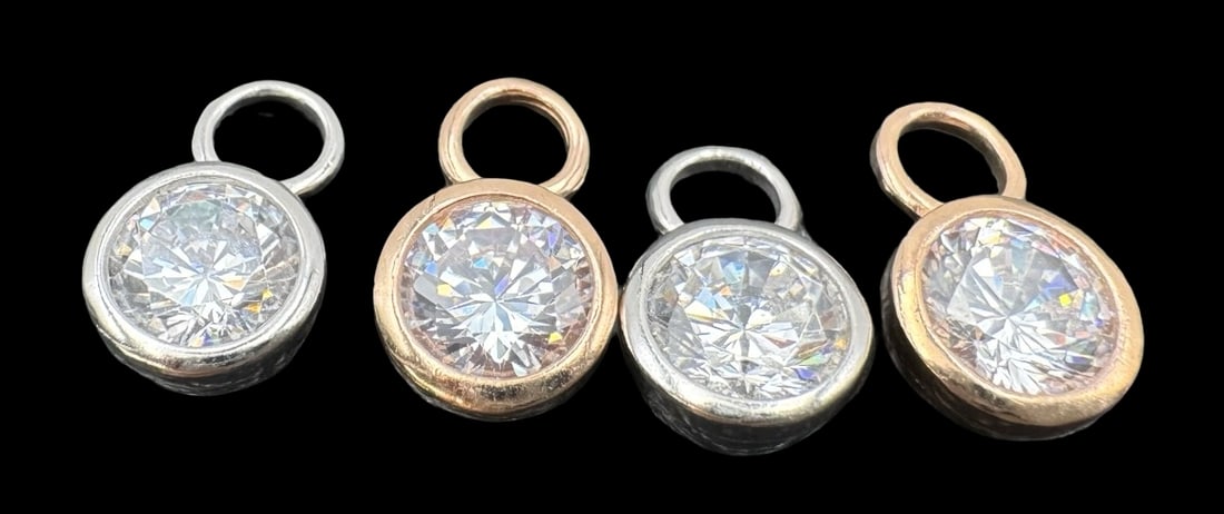 Lot of 4 Sterling Silver & Gemstone Pendant Charms (1 of 4)