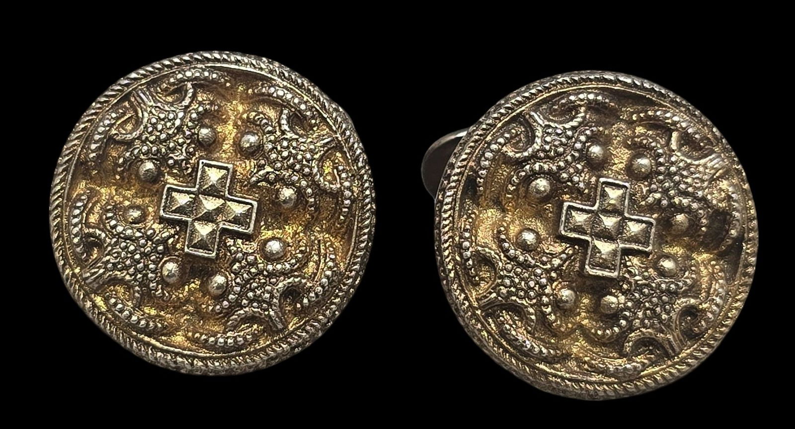 Unusual Vintage Gilt European 800 Silver Cufflinks (1 of 7)
