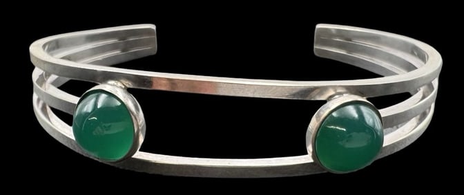 Vintage 1960s Mid-Century Modern NIELS ERIK FROM Denmark Sterling Silver Bangle Bracelet