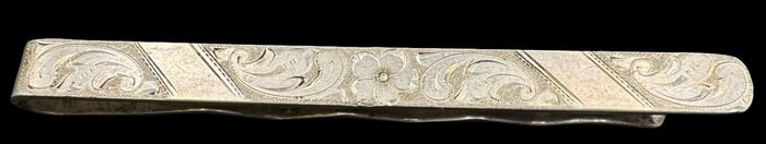 Ornate Vintage European 835 Silver Tie Clip