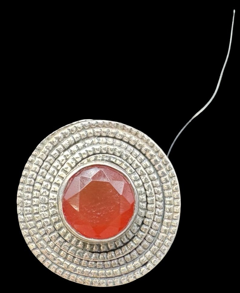 Vintage Sterling Silver & Red Rhinestone Ring (1 of 4)