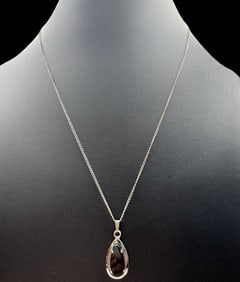 Vintage SARAH COVENTRY Sterling Silver Necklace /w Black Onyx Pendant