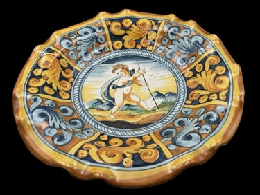 Vintage PECCETTI DERUTA Italy Ceramic Hand Painted Tazza Bowl