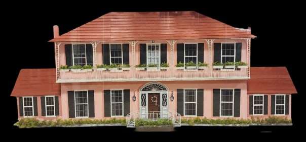 Large 1986 ALBERT CHAILOSKY Wood & Mixed Media 3-D Wall Art "House in the Hamptons"