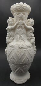 Ornate Antique European Biscuit Porcelain Vase