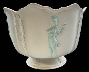 Vintage DR. ERMETE AGOSTINELLI Italy Porcellan Bowl /w Cameo Figures