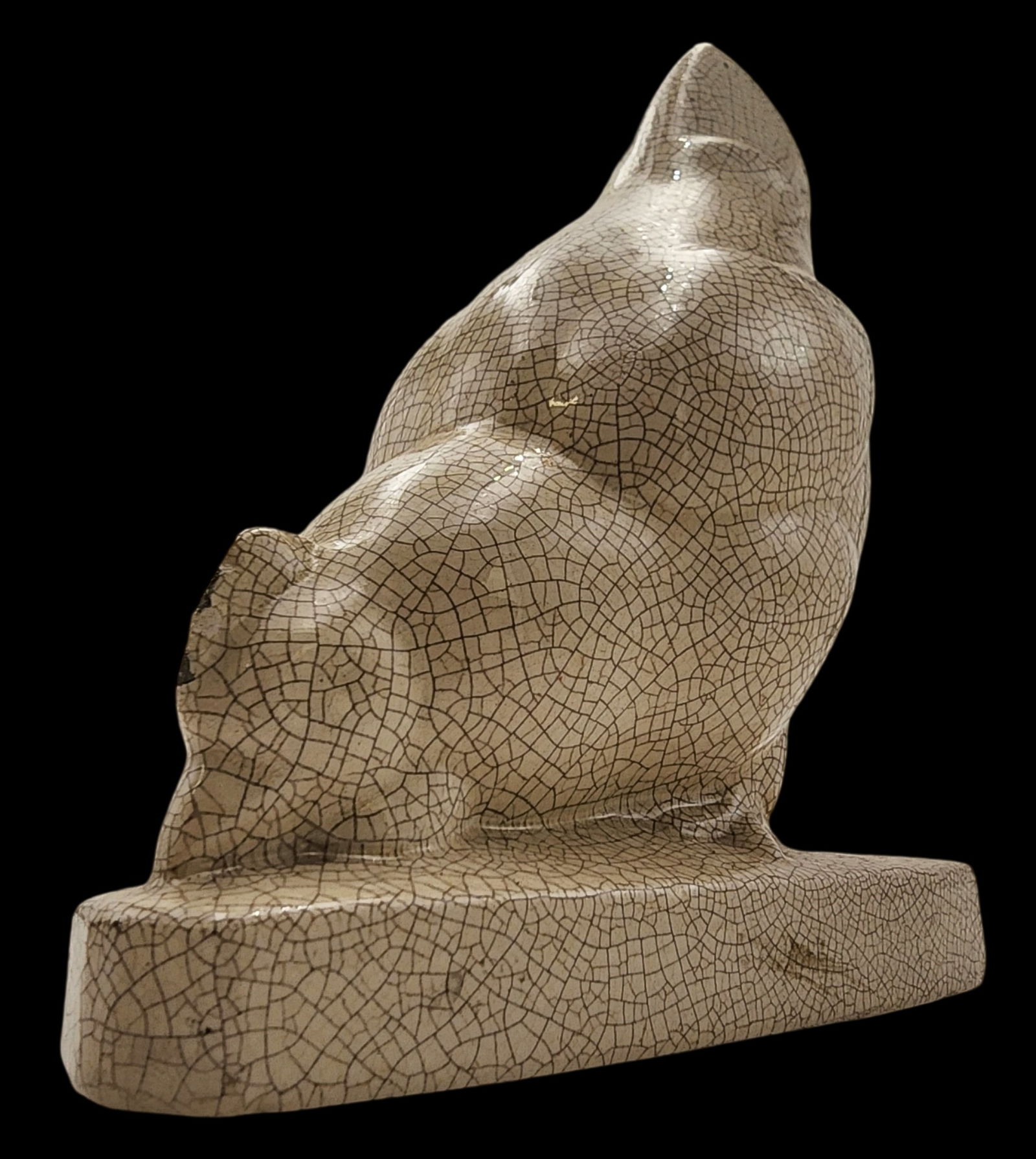 Art Deco European Craquelé Enamel Ceramic Chicken Sculpture (1 of 11)