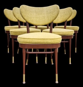 Set of 6 Mid-Century Modern G-Plan Style Side Chairs by LION BRAND, Ca. 1950s