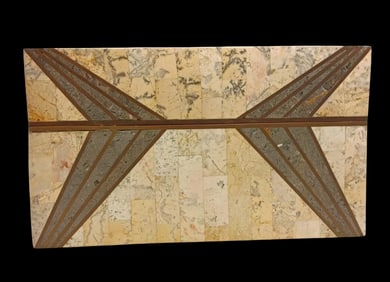 Vintage Solid & Heavy MAITLAND SMITH Tessellated Brass Inlay Box