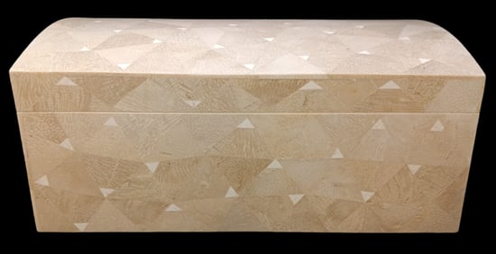 Vintage TAVOLA by OGGETTI Tessellated & Wood Lined Marble Box