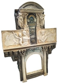 Vintage MARC SIJAN Art Mirror in the Shape of a Classical Greek Building