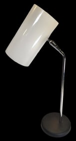 Mid-Century GEORGE KOVACS Plastic & Chrome Cylinder Can Shade Floor Lamp