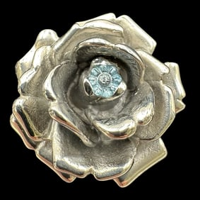 One-of-a-Kind AOM Studios Germany Sterling Silver & Sapphire Designer Ring