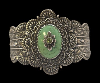 Rare Vintage CAROLYN POLLACK Sterling Silver & Gemstone Bracelet