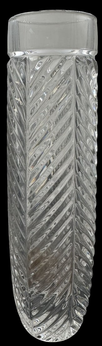 Vintage RALPH LAUREN Herringbone Cut Lead Crystal Vase - Made in Germany (1 of 3)