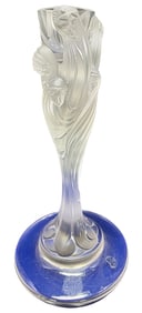 Vintage French ERTE Frosted Crystal Vase