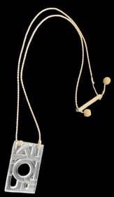 Unusual Vintage LALIQUE France Pierced Crystal Pendant Necklace