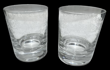 Pair of Vintage BACCARAT France "Sevigne" Hand Cut Crystal Whiskey Tumblers