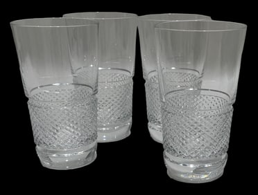 Set of 4 Vintage BACCARAT "DIAMANT" Crystal Highball Tumblers /w Original Boxes