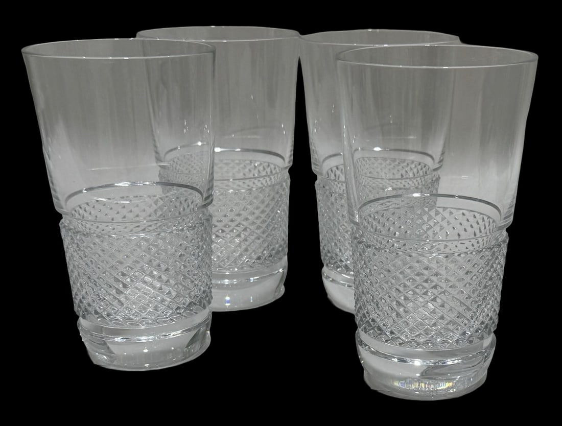 Set of 4 Vintage BACCARAT "DIAMANT" Crystal Highball Tumblers /w Original Boxes (1 of 4)