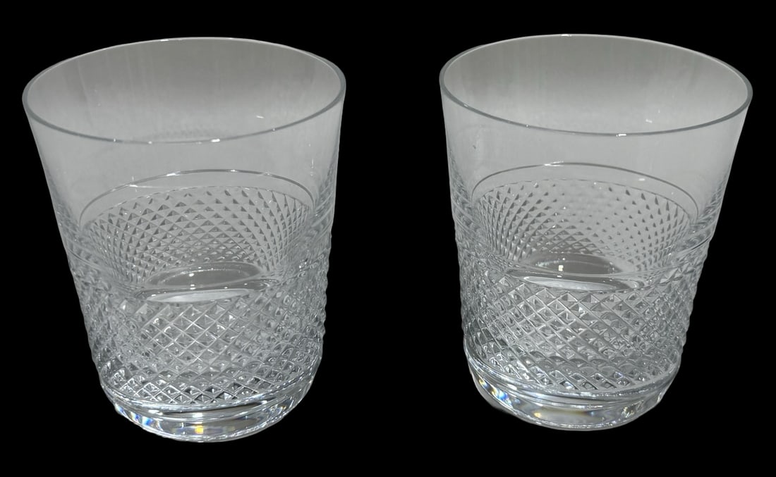 Set of 2 Vintage BACCARAT "DIAMANT" Crystal Tumblers /w Original Boxes (1 of 2)