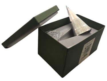 Vintage CHRISTOFLE France Silverplated "Welcome To the 3rd Millennium" Pyramid Sculpture /w Box