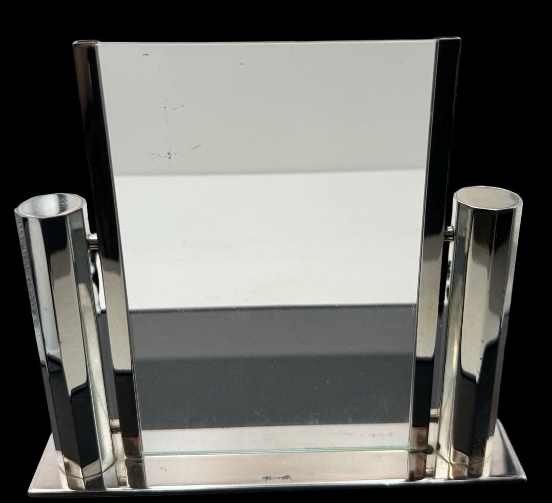 Unusual Vintage CHRISTOFLE France Art Deco Style Silverplate Metal Picture Frame (1 of 4)