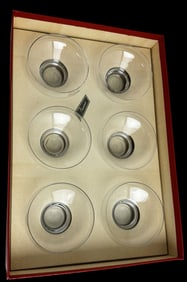 Vintage Set of 6 BACCARAT Crystal Fruit Bowls in Original Box