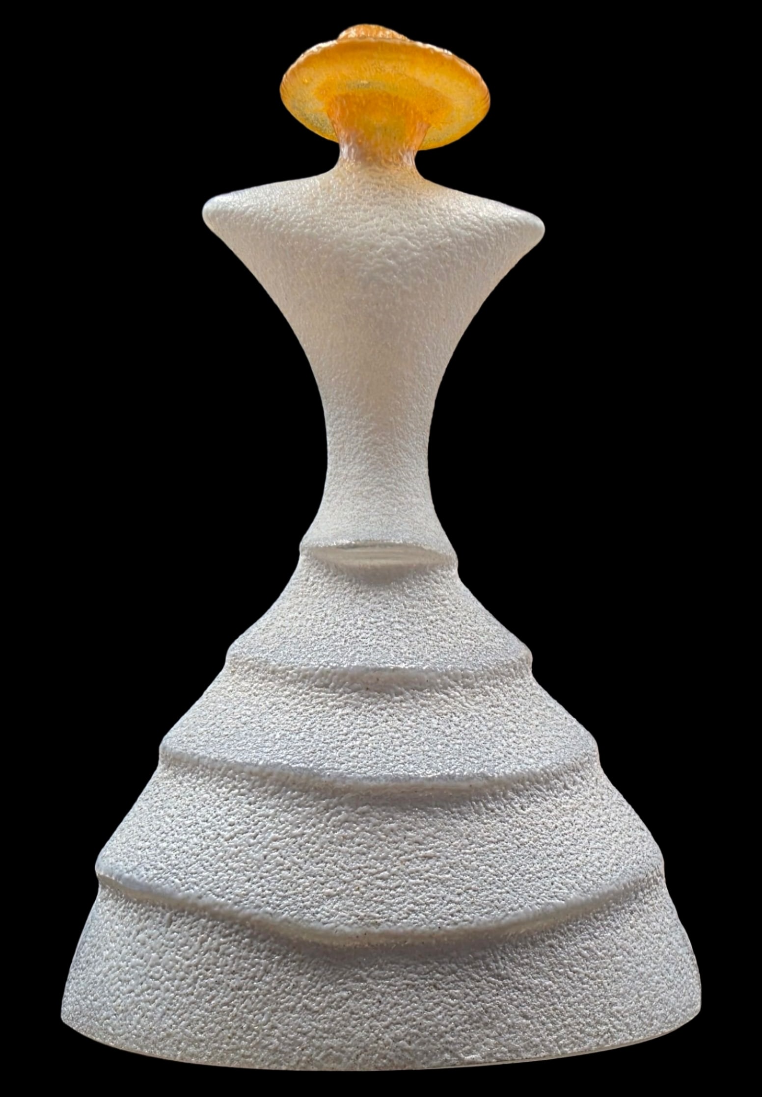 Vintage KJELL ENGMAN for KOSTA BODA Catwalk Series Art Glass Sculpture: "Madame Crinoline White" Sculpture designed by Kjell Engman for Kosta Boda as part of the famous "Catwalk" series. Very good vintage condition; no chips, cracks, or repairs. Measures approx. 7" tall.