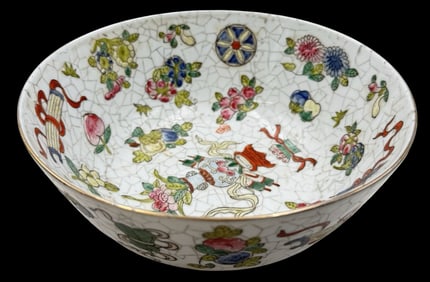 Antique Chinese Republic Period Famille Rose Porcelain & Enamel Paint Bowl