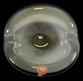 Small Mid-Century Modern Holmegaard Denmark Smoked Glass Curved Bowl
