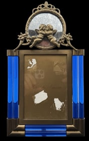 Vintage ZORA DA VENEZIA Murano Glass & Brass Picture Frame