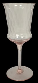 Vintage Pink Depression Glass Diamond Pattern Wine Goblet / Glass