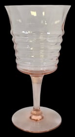Vintage Pink Depression Glass Stemmed Wine Glass