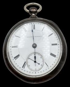 Large & Heavy ILLINOIS WATCH CO. USA Coin Silver Open Face Pocket Watch