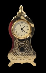 Vintage BULOVA Brass Miniature Grandfather Quartz Clock