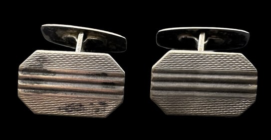 Stylish Vintage European 830 Silver Cufflinks