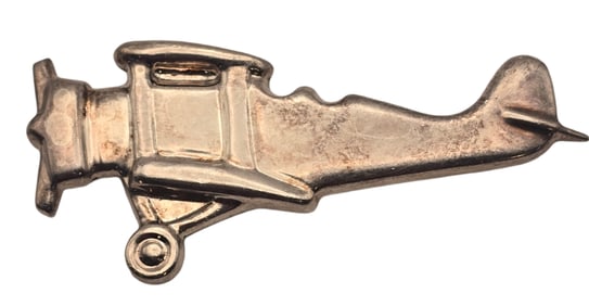 Large Vintage Sterling Silver Airplane Brooch / Pin /w Designer Signature