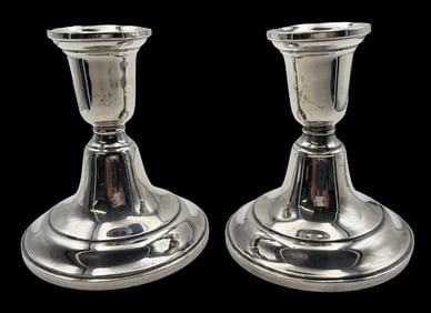 Vintage Pair of Weighted Sterling Silver Candle Sticks
